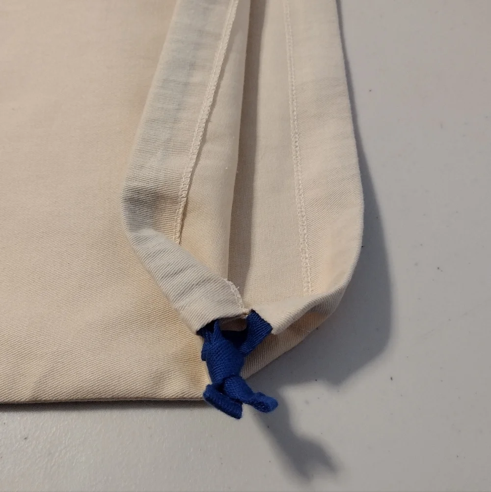Louis Vuitton Cream Black Logo Blue Drawstring Dust Bag